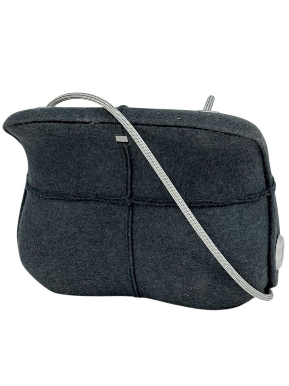 Chanel CC Logo Shoulder Bag Hip Fabric Gray